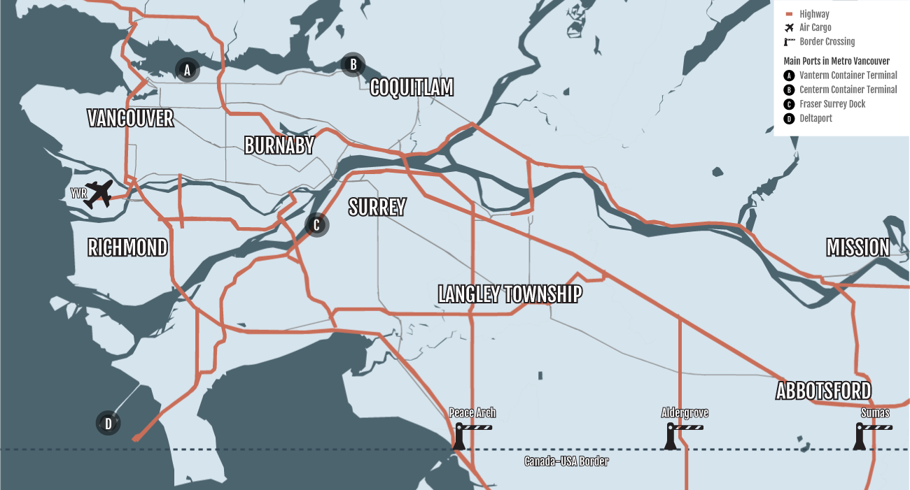 Vancouver highway map