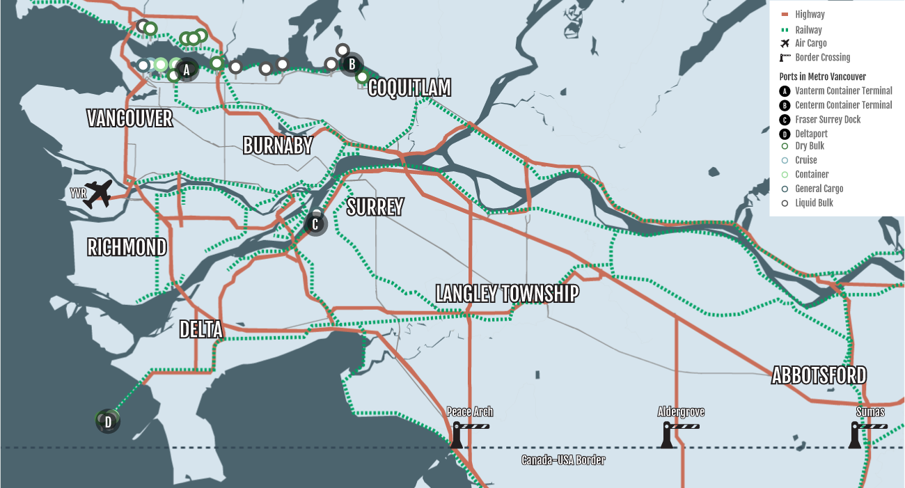 Vancouver ports map