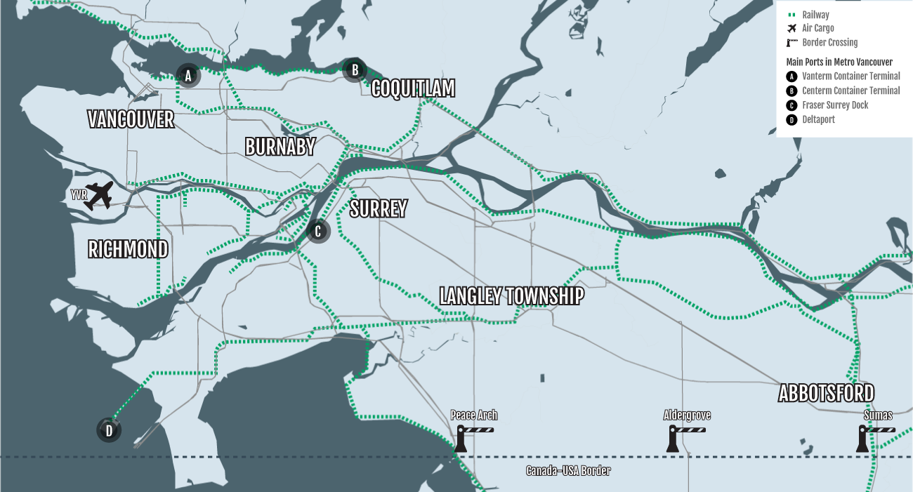 Vancouver railing map