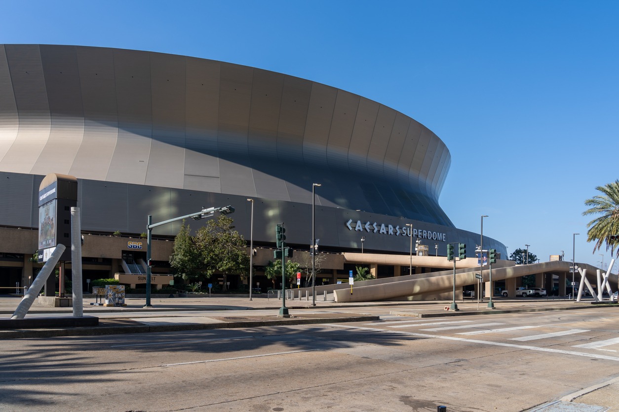 The Superdome in New Orleans, cite of the upcoming Superbowl.